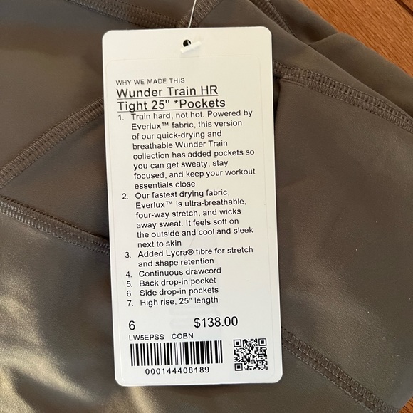 NWT Lululemon Wunder Train HR Tight 25" *Pockets size 6
25” inseam - Picture 3 of 3